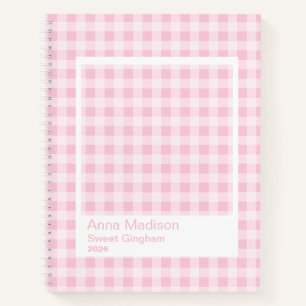 Carnet Cadre Transparent Grand Gingham Rose