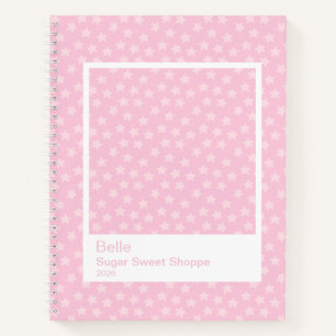 Carnet Cadre transparent large avec étoiles jetées roses