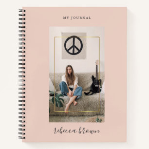 Carnet Cadres d'or manuscrite rose moderne