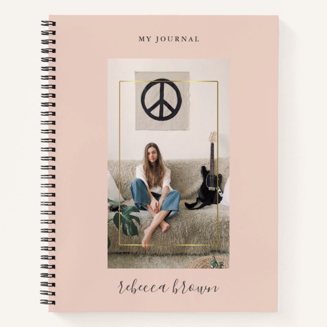 Carnet Cadres d'or manuscrite rose moderne (Devant)