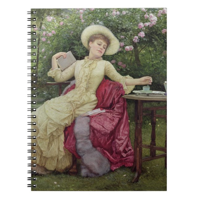 Carnet Café potable et lecture dans le jardin (la semaine (Devant)