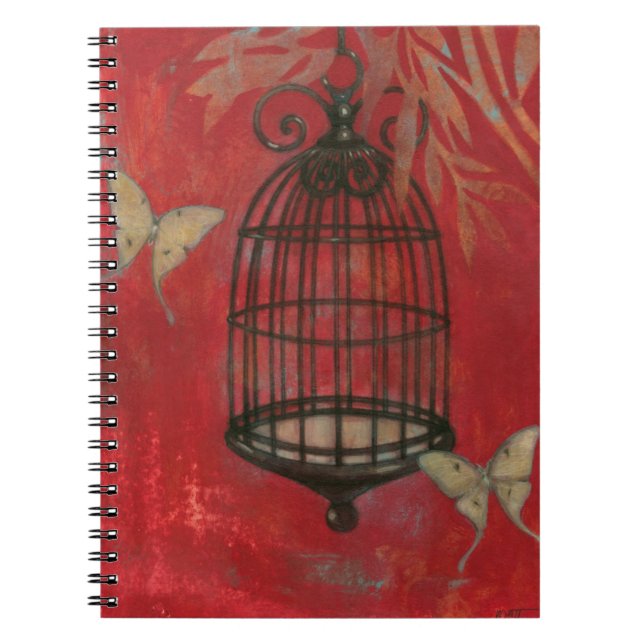 Carnet Cage d'oiseaux décorative avec papillons (Devant)