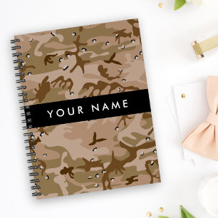 Carnet Cailloux de camouflage du désert, Votre nom, Perso
