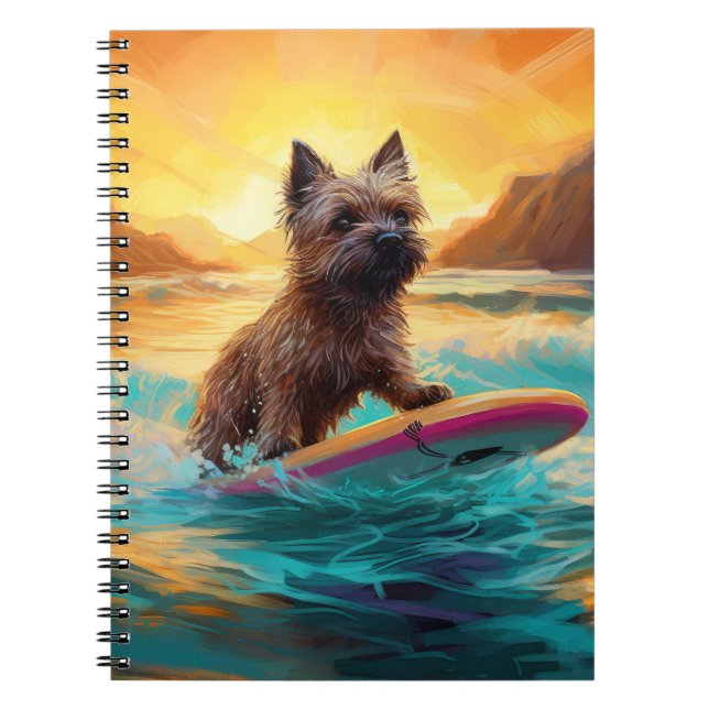 Carnet Cairn Terrier Plage Surf Peinture (Devant)