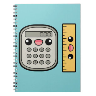 Carnet Calculatrice et règle mignonnes