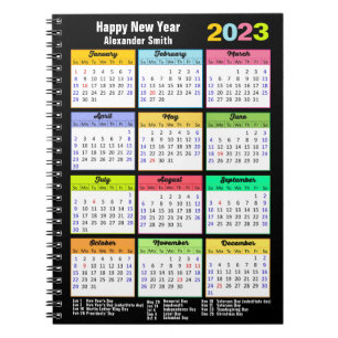 Carnet Calendrier 2023 avec vacances Jour férié moderne p