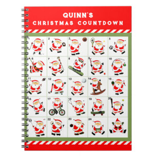 Carnet Calendrier de l'Avent de Noël personnalisé