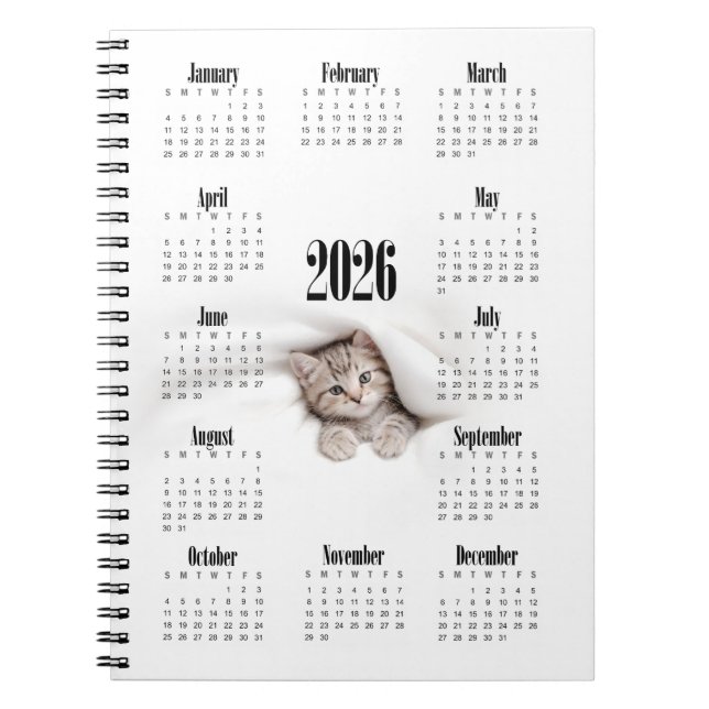Carnet Calendrier Kitty 2026 (Devant)