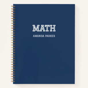 Carnet Calendrier Scolaire Personnalisé Math Grath Bleu M