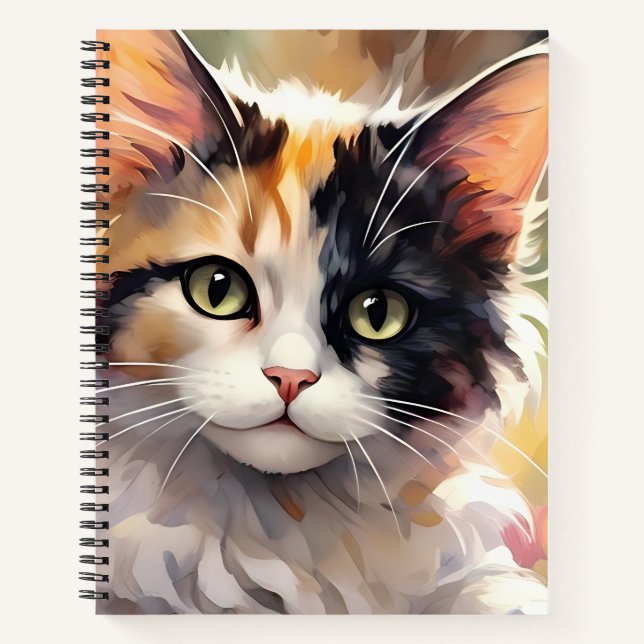 Carnet Calico Cat et Papillons dans le jardin de printemp (Devant)