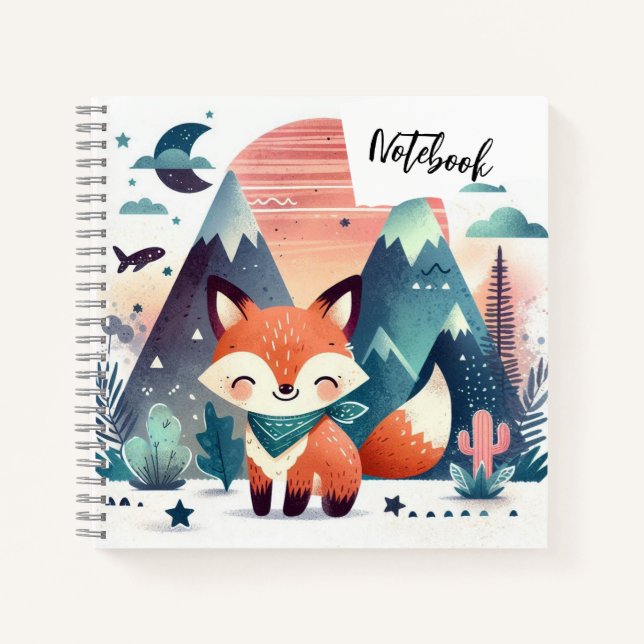 Carnet Câlins de coucher de soleil – Renard souriant dans (Devant)