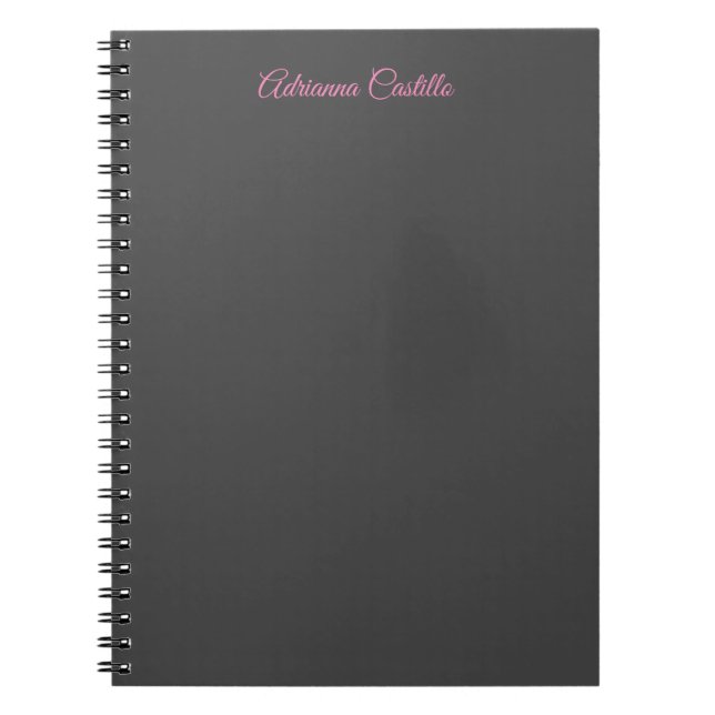 Carnet Calligraphie de nom chic minimaliste simple (Devant)
