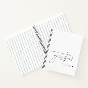 Carnet Calligraphie de texte de mariage blanc invité