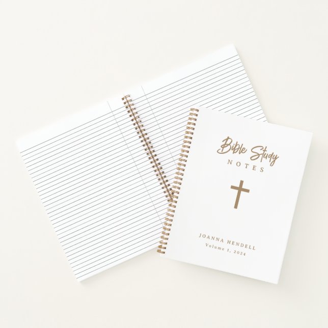 Carnet Calligraphie personnalisée Gold Cross Bible Study (Intérieur)