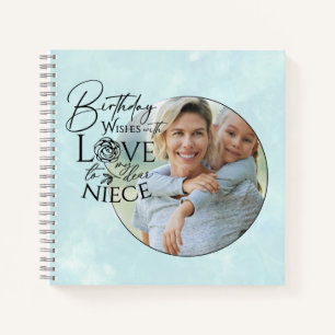Carnet Calligraphie Photo personnalisée d'anniversaire po
