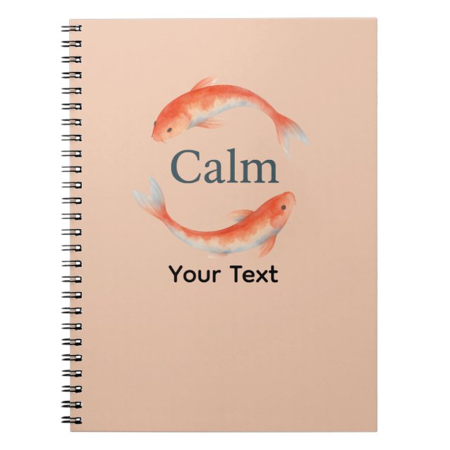 Carnet Calm Koi Poisson Aquarelle Zen Circle (Devant)