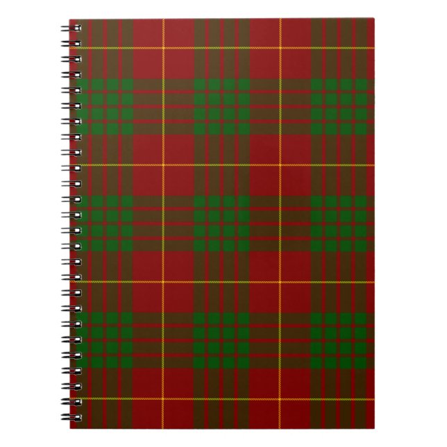 Carnet Cameron tartan rouge vert plaid (Devant)