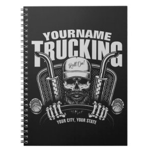 Carnet Camionnage personnalisé Camionneur de crâne Camion