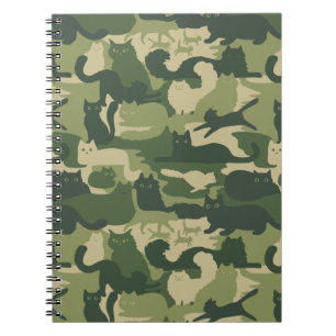 Carnet Camouflage Chats Motif Armée Green Kitty Chats Cam
