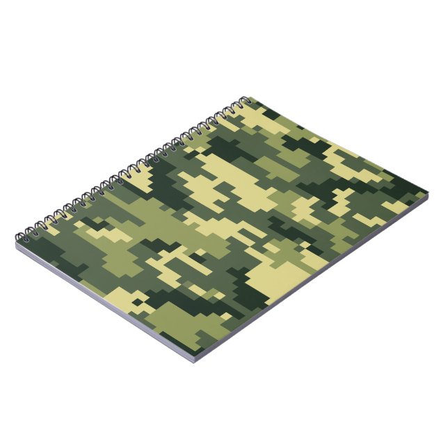 Carnet Camouflage numérique en bois à 8 bits / Camo (Côté gauche)