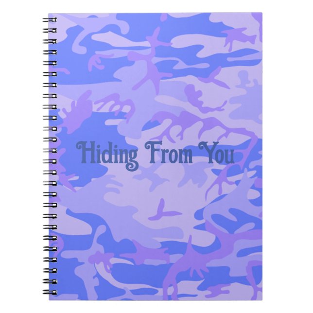 Carnet Camouflage Pastel Bleu Cachage De Votre Citation (Devant)