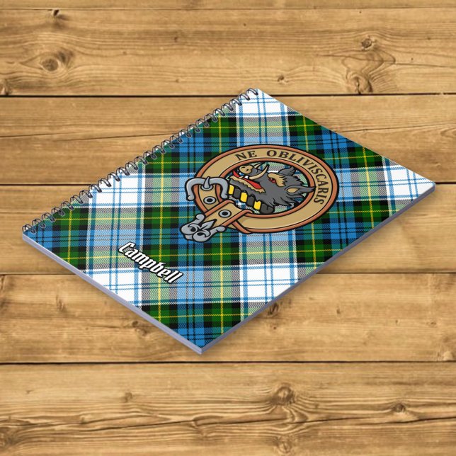 Carnet Campbell Crest au-dessus de Tartan (Créateur téléchargé)