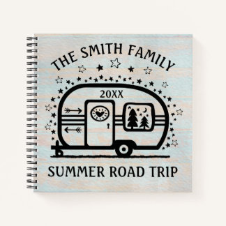 Carnet Camping Rustique Personnalisé Camper Trailer Rv Li