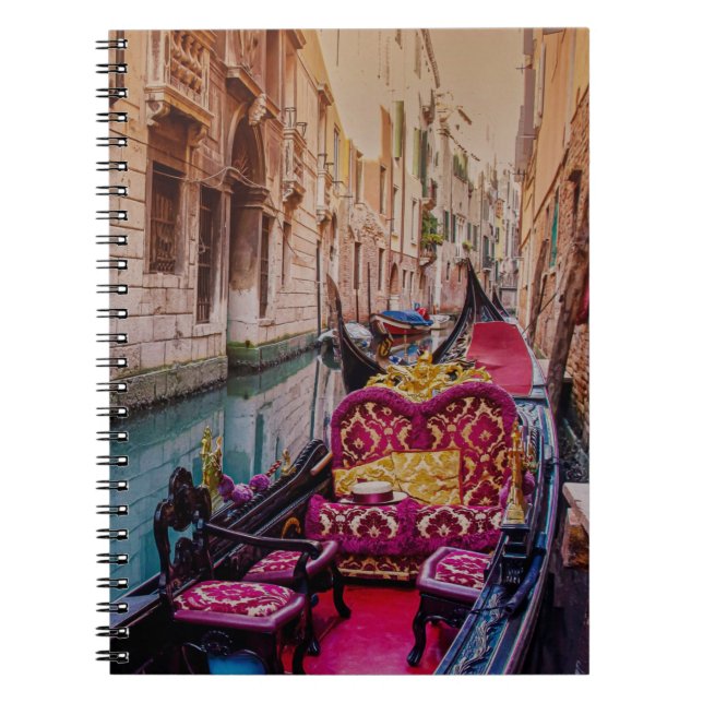 Carnet Canal avec gondole traditionnelle à Venise, Italie (Devant)