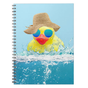 Carnet Canard jaune avec lunettes de soleil dans l'eau