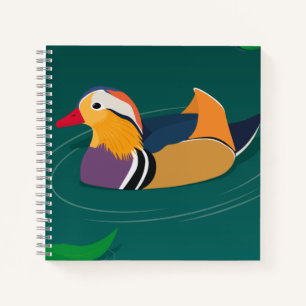 Carnet Canard mandarin coloré Art numérique moderne