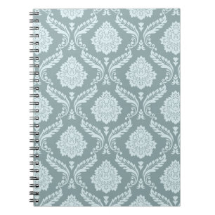 Carnet Canard Rococo Motif Damassé Œuf Bleu+Turquoise