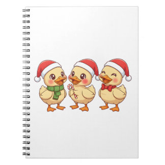 Carnet Canards de Noël Kawaii Mignons | Fêtes de fin d'an