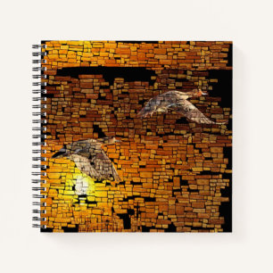 Carnet Canards Sunset Wilderness Sur Arrière - plan De Pi