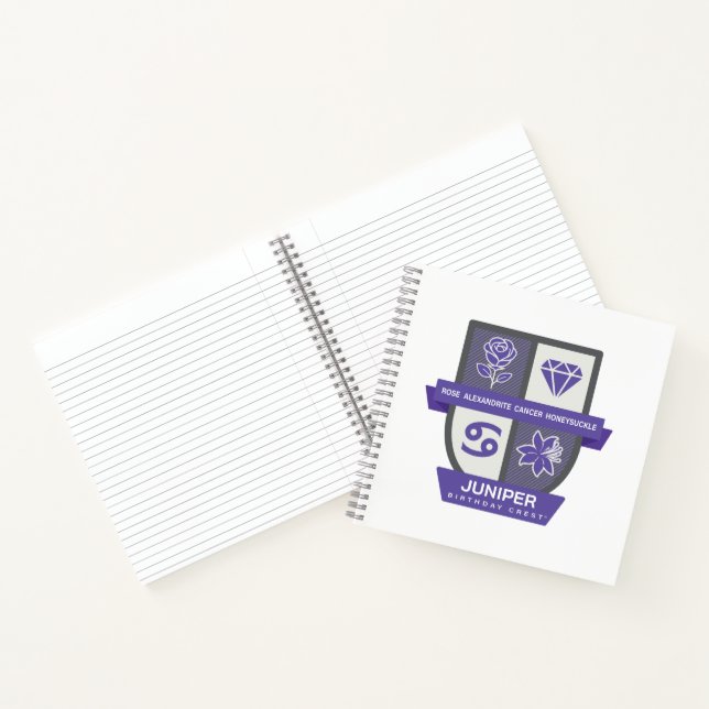 Carnet Cancer Birthday Crest™ for June 22-30 (Intérieur)
