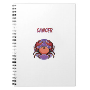 Carnet Cancer blanc, zodiaque, impression signe du zodiaq