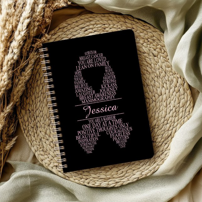 Carnet Cancer du sein personnalisé Ribbon Wall Art (Créateur téléchargé)