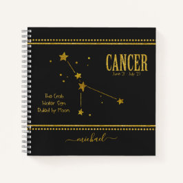 Carnet Cancer le crabe étoile Zodiac Signet Noeud