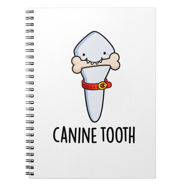 Carnet Canine Tooth Funky Dental Pun (Devant)