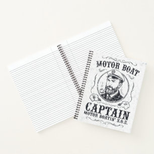 Carnet Capitaine de bateau à moteur drôle Pontoon Boating