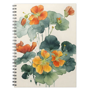 Carnet Capucine - Fleurs aquarelle