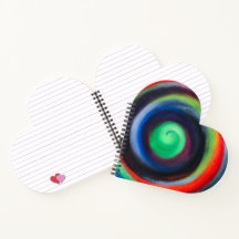 Carnet cardiaque en spirale colorée