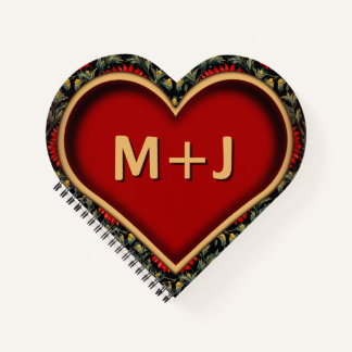 Carnet cardiaque Monogramme rouge avec initial per