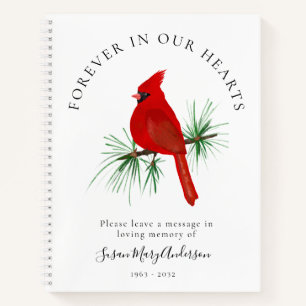 Carnet Cardinal Forever in Our Hearts Funeral Guest Book