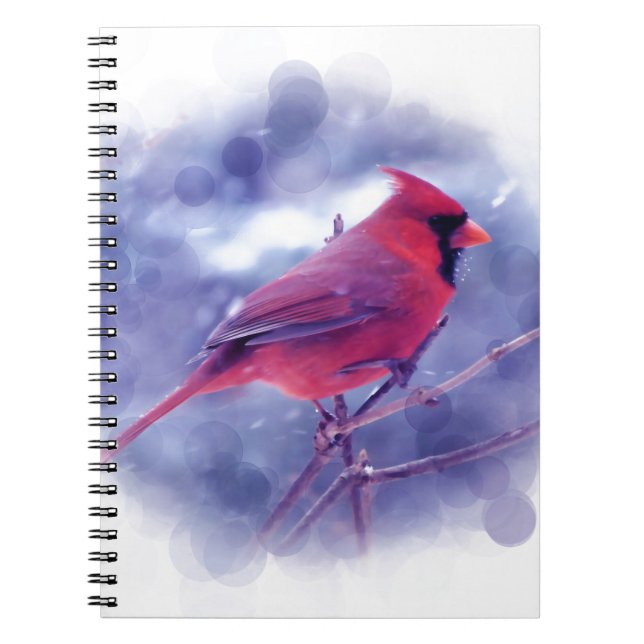Carnet Cardinal rouge au Blizzard (Devant)