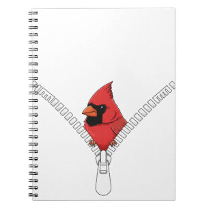 Carnet Cardinal rouge mignon coup d'oeil