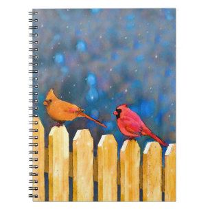 Carnet Cardinals on the Fence Painting - Art original