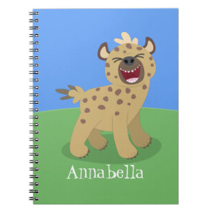 Carnet Caricature amusante hyena riant illustration