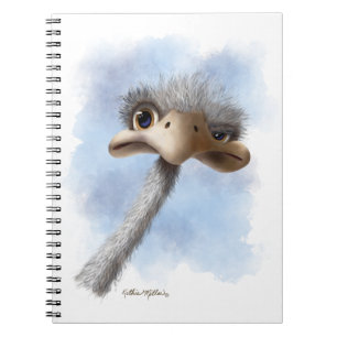 Carnet Caricature d'autruche amusante