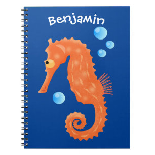 Carnet Caricature de bulles d'hippocampe orange