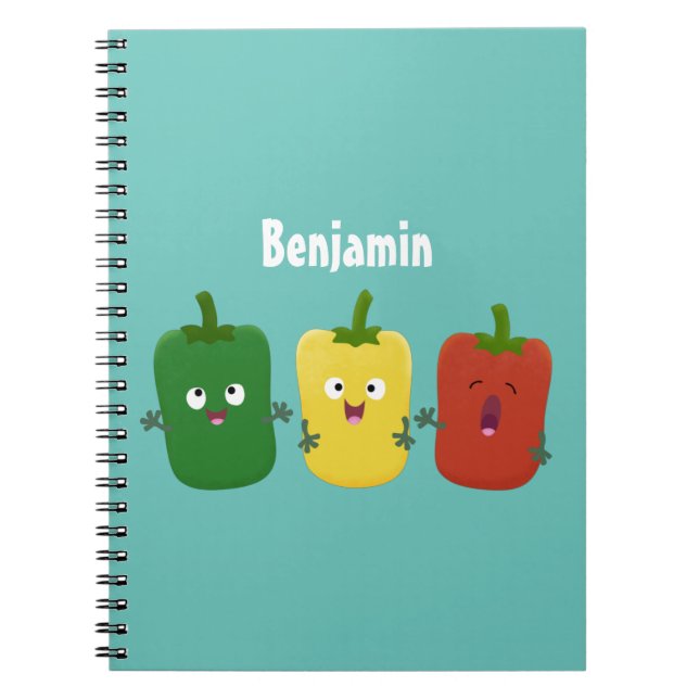 Carnet Caricature de chant trio capsicum poivre clair (Devant)